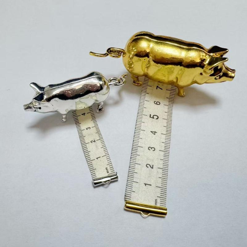 Tape Measure - Vintage Schweineförmiges Mini-Maßband aus Metall, Weiches