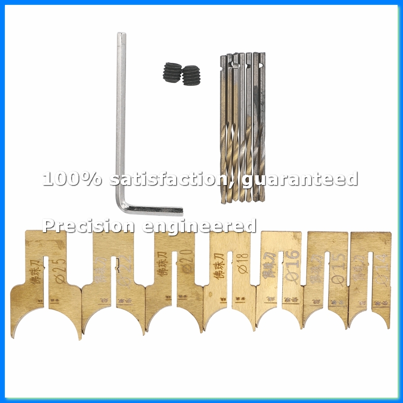 Drill Bits - Holzperlen-Bohrer, Kugelklingen-Fräser-Set, 24-teilig, Hartmetall, sphärische Buddha-Perlen,