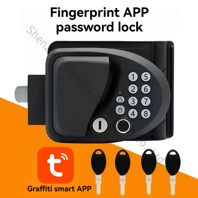 Door Lock - RV-Türschloss RV-Fingerabdruck-Passwort-Schloss für Mitteltür Fernbedienbare Intelligente