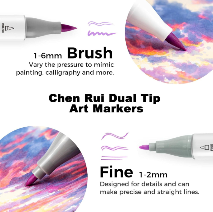 Chen Rui 48/60/80 Farben Dual- – Paint Brush Bewertung und Preis