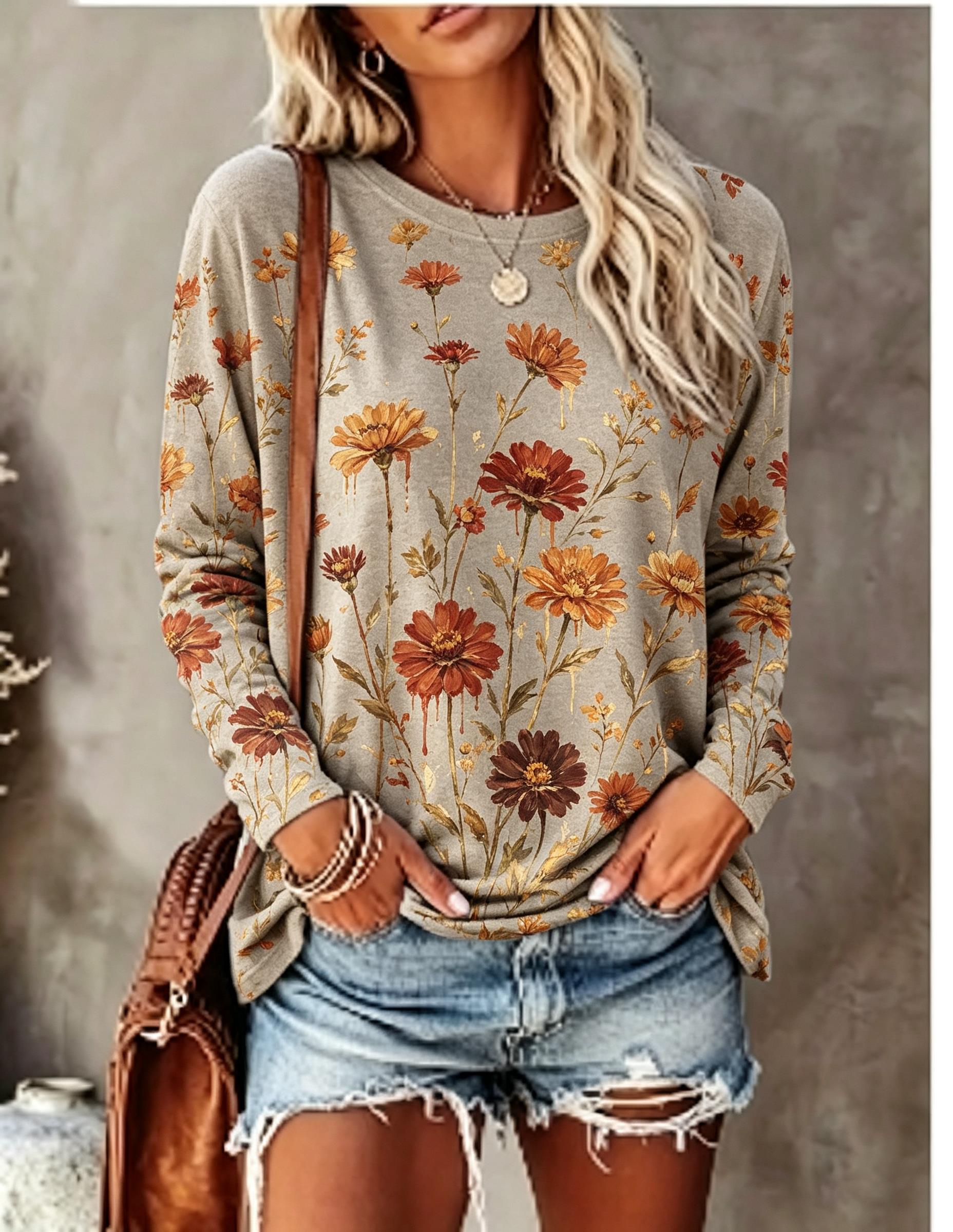 Damen Langarm-T-Shirt mit Ölge – Wallpaper Bewertung und Preis